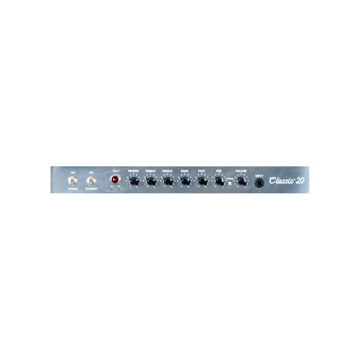 Peavey Classic 20 gitaros stiprintuvas, reguliatorių skydelis