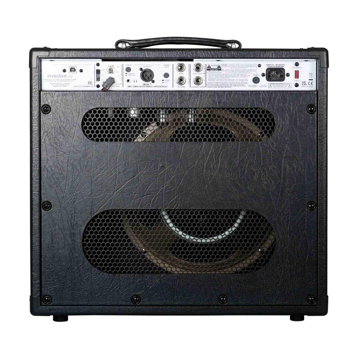 Peavey invective.112 gitaros stiprintuvas, galinė dalis ir jungtys