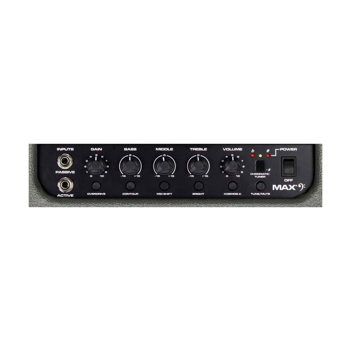 Peavey MAX 100 bosinės gitaros stiprintuvas, valdymo skydelis