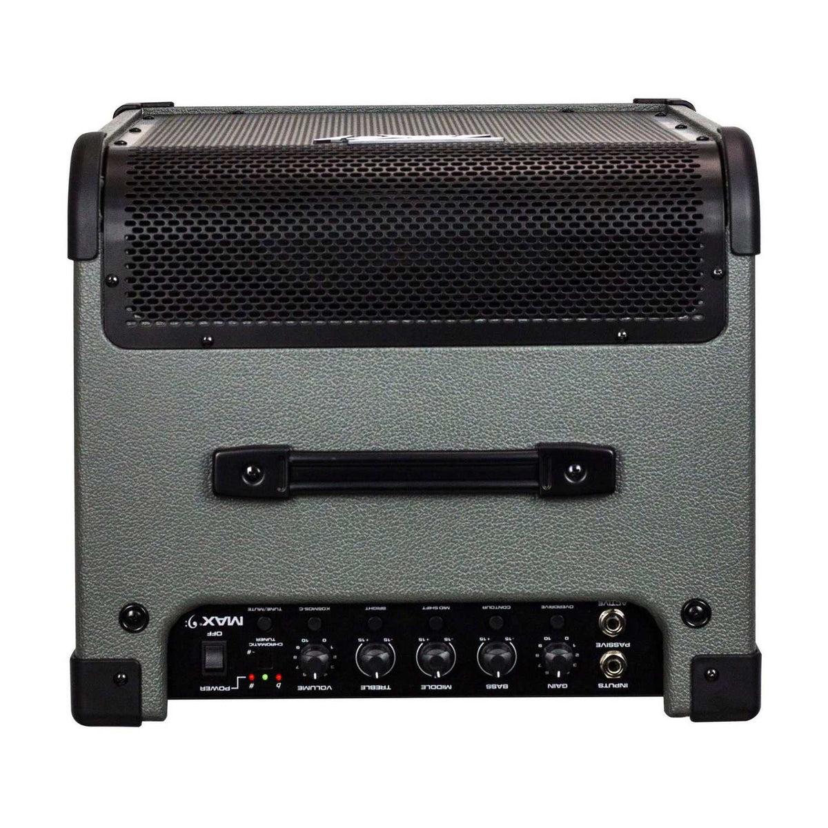Peavey MAX 100 bosinės gitaros stiprintuvas, korpusas ir valdymo skydelis iš viršaus