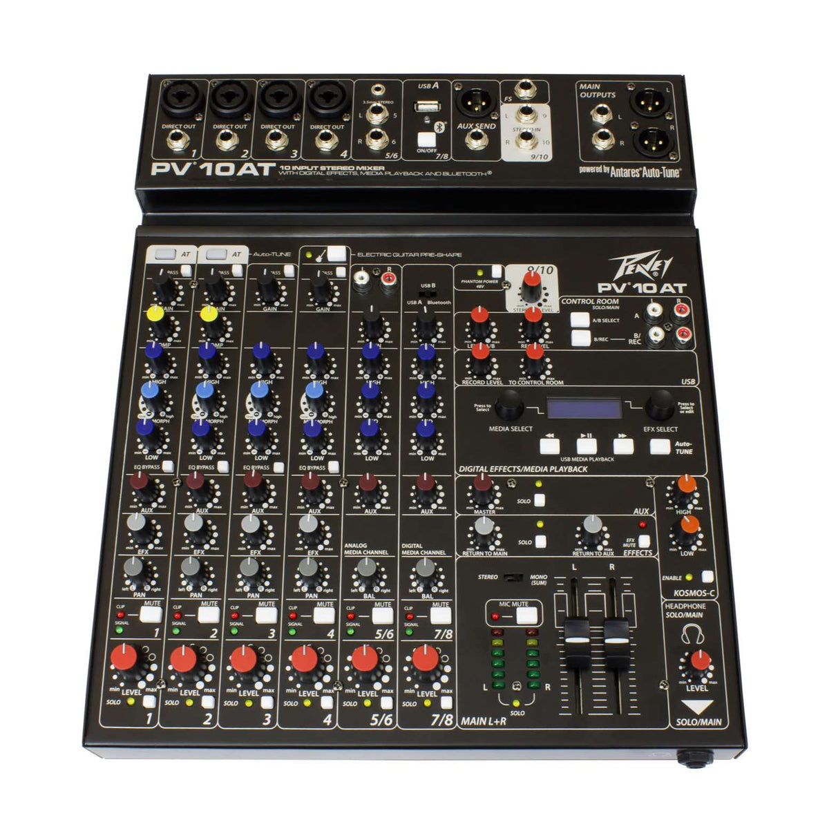Peavey PV 10 AT analoginis mikšerinis pultas, priekinė dalis
