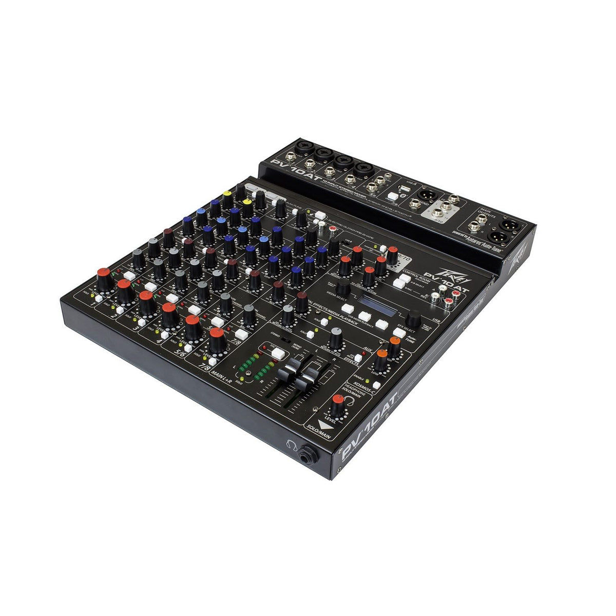 Peavey PV 10 AT analoginis mikšerinis pultas, korpuso vaizdas iš vienos pusės