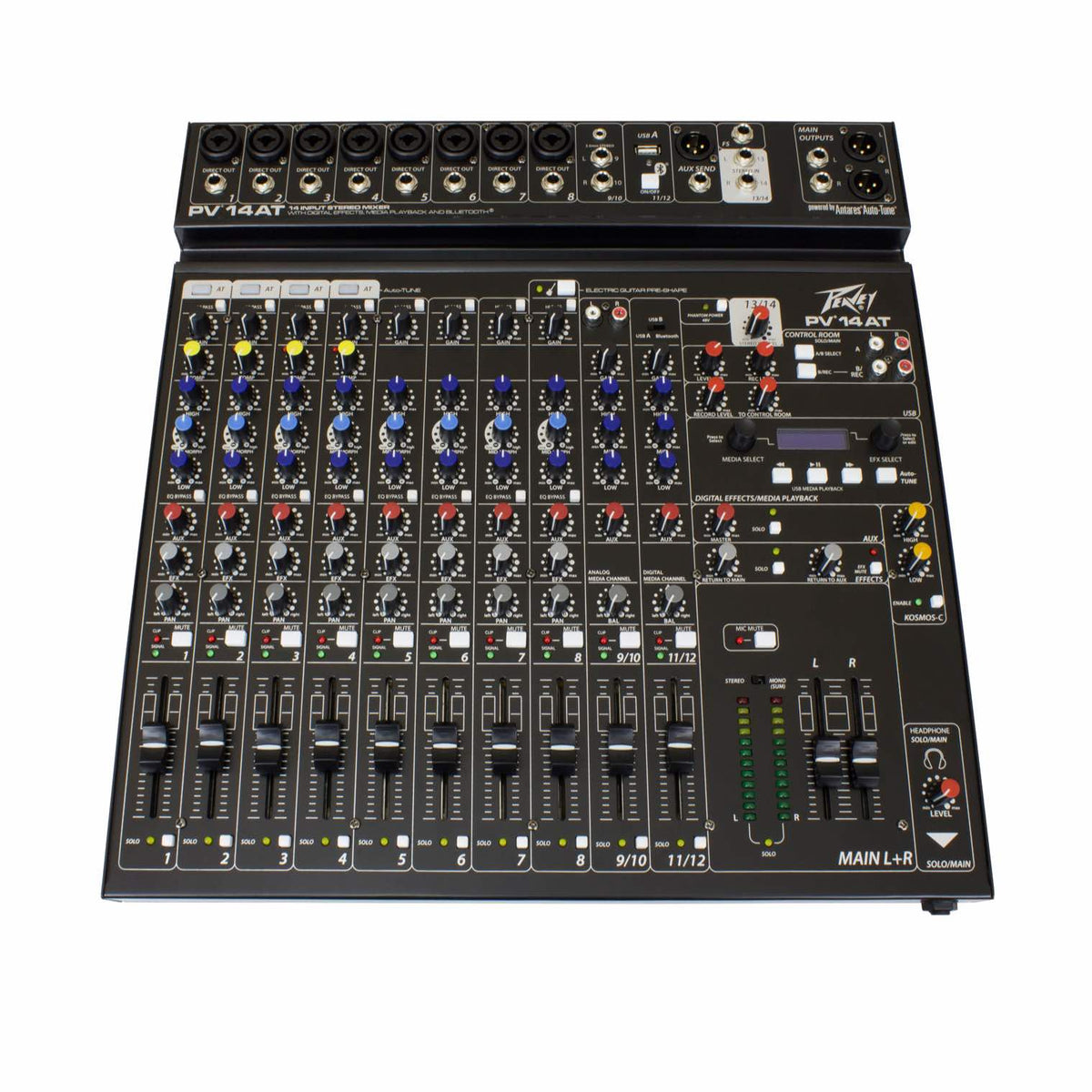 Peavey PV 14 AT analoginis mikšerinis pultas, priekinė dalis