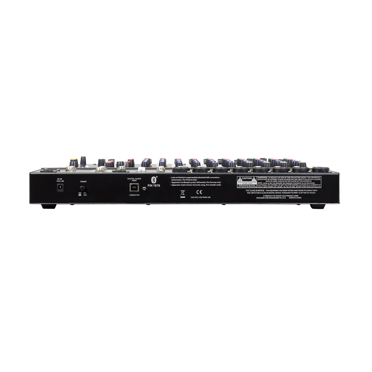 Peavey PV 14 AT analoginis mikšerinis pultas, galinė dalis ir jungtys