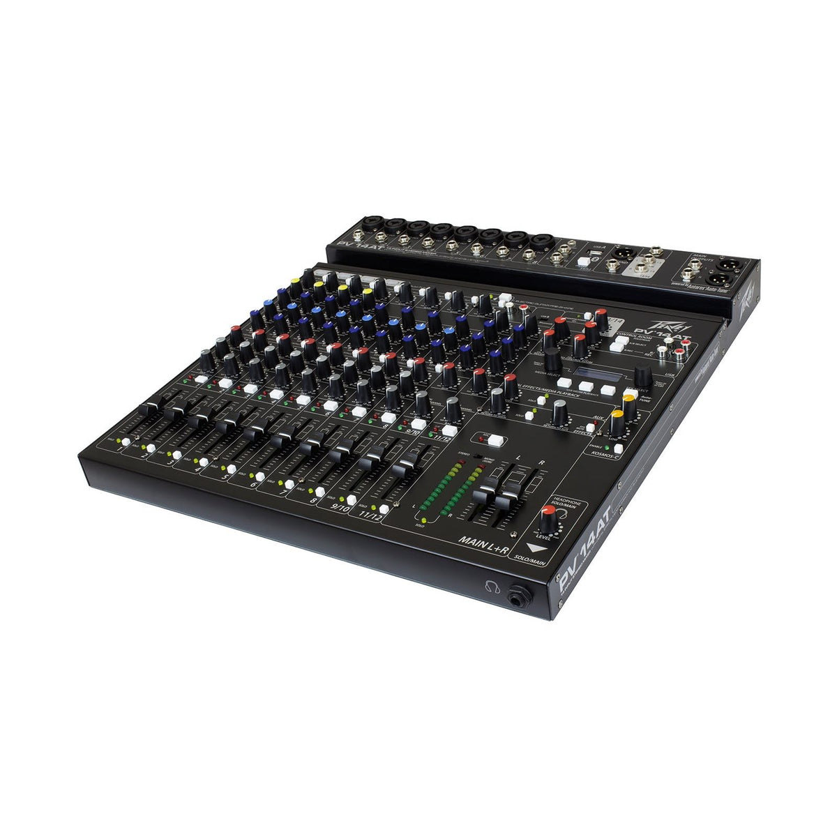 Peavey PV 14 AT analoginis mikšerinis pultas, korpuso vaizdas iš vienos pusės