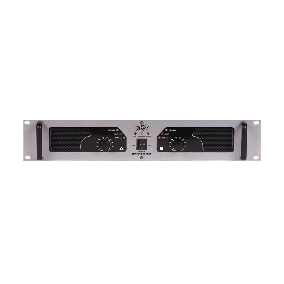 Peavey PVi 1000 garso stiprintuvas, priekinis skydelis ir lygio reguliatoriai