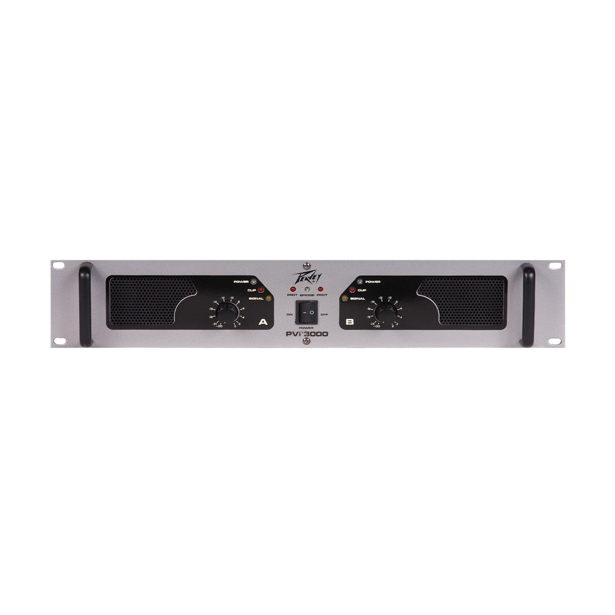 Peavey PVi 3000 garso stiprintuvas, priekinis skydelis ir lygio reguliatoriai
