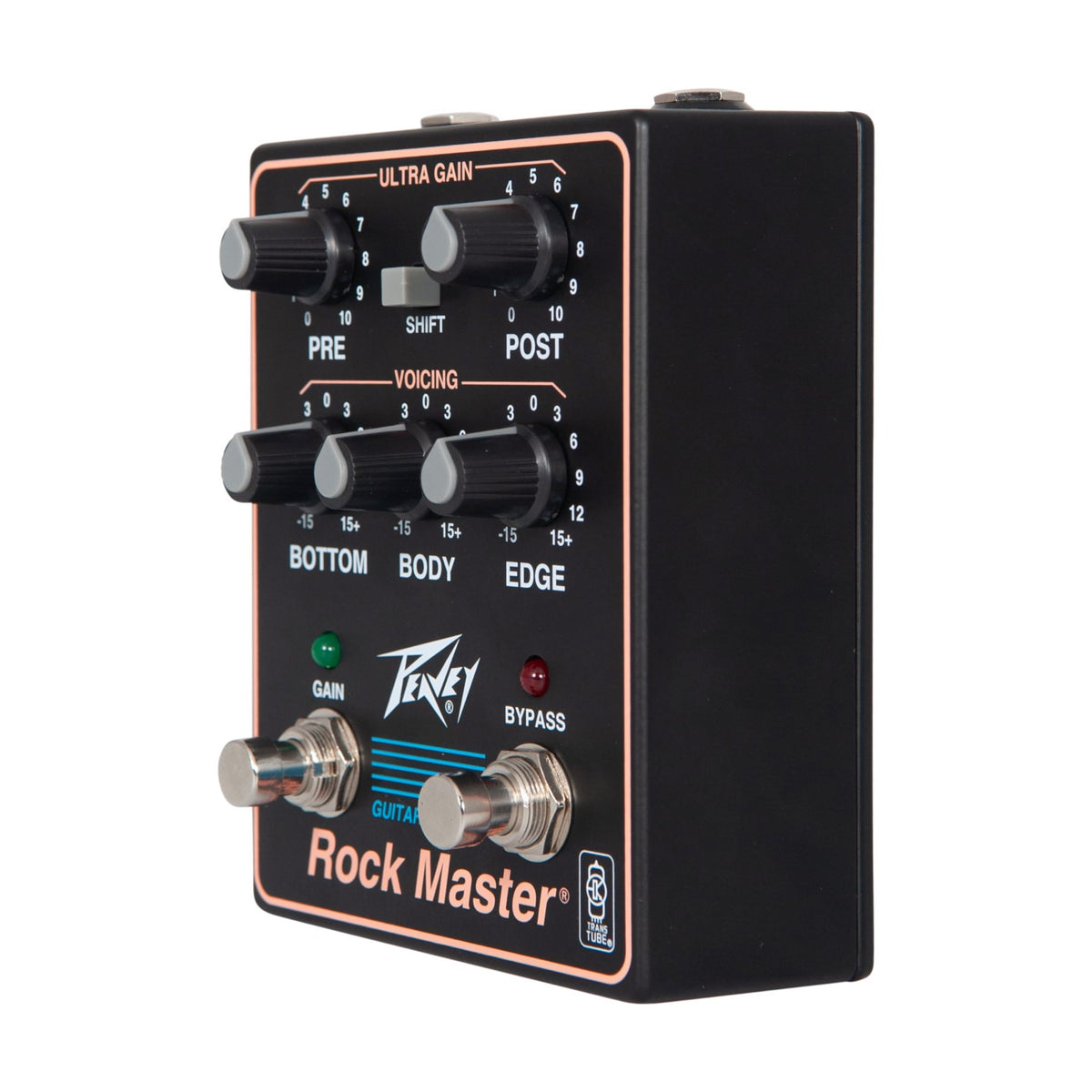 Peavey Rock Master gitaros efektų pedalas, korpuso vaizdas iš kitos pusės