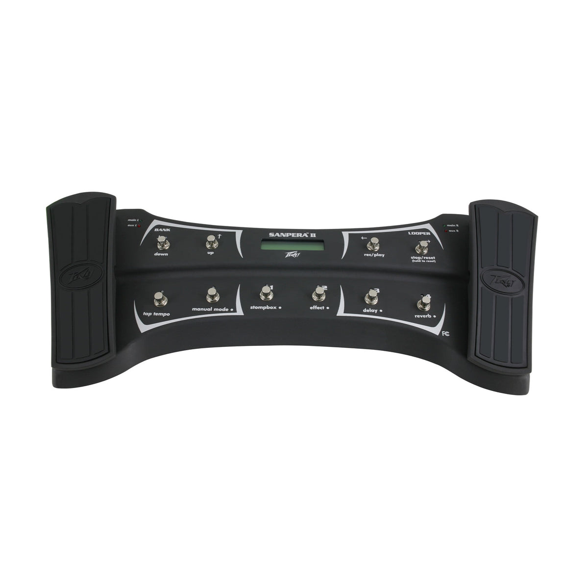 Peavey Sanpera II kojinis valdiklis, mygtukai, LCD ekranas ir abu pedalai
