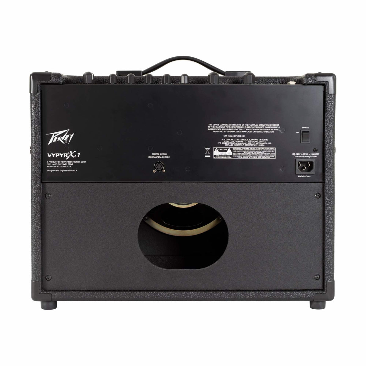 Peavey VYPYR X1 gitaros stiprintuvas, galinė dalis ir jungtys