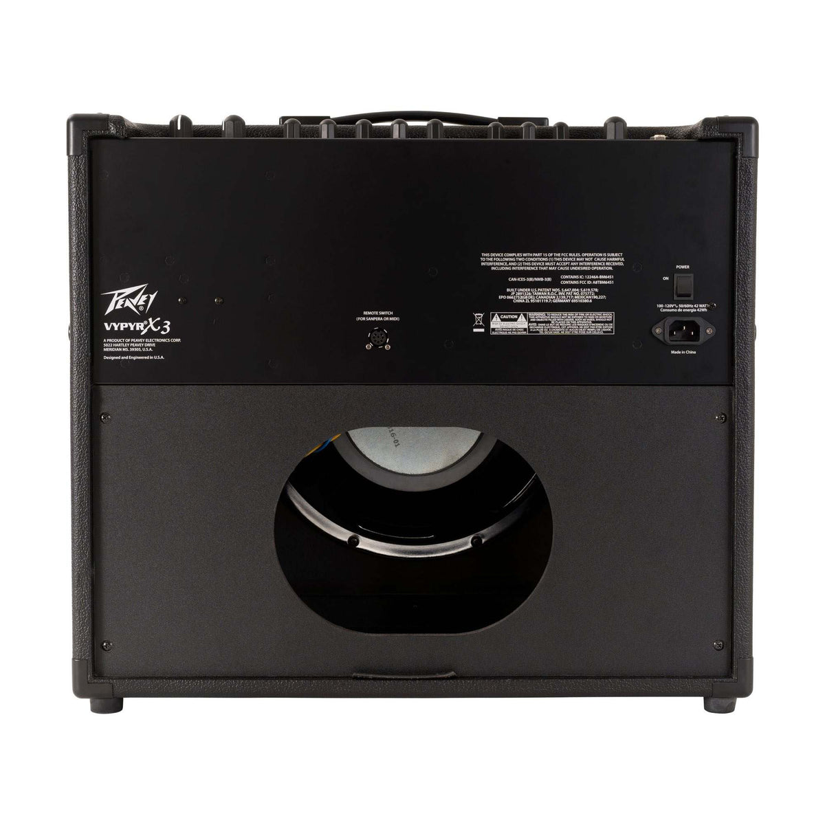 Peavey VYPYR X3 gitaros stiprintuvas, galinė dalis ir jungtys