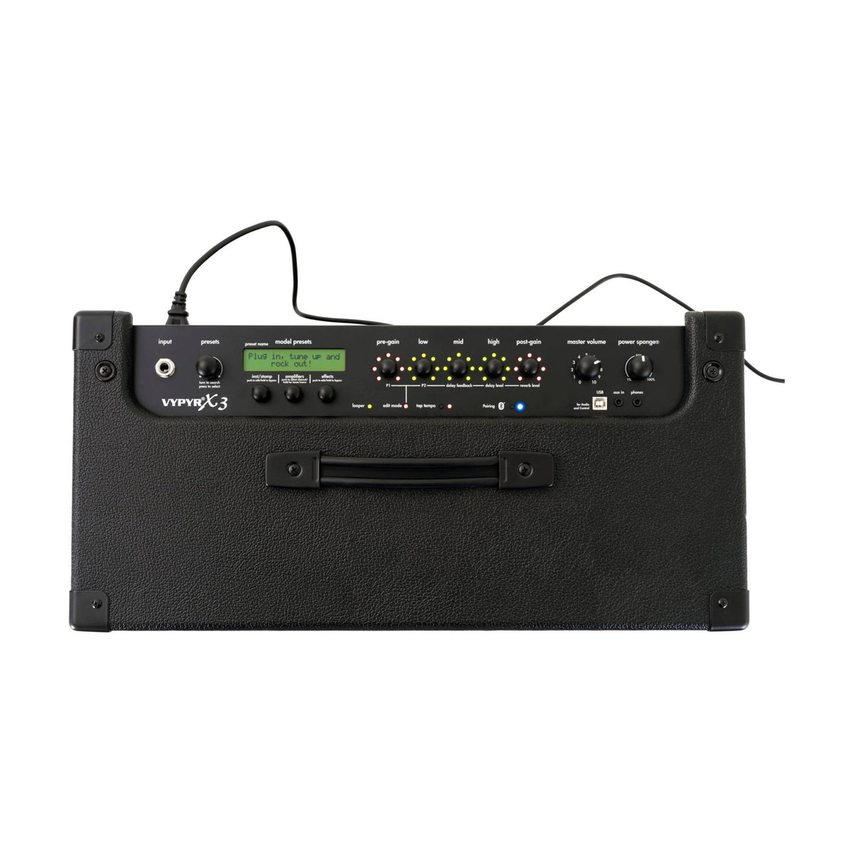 Peavey VYPYR X3 gitaros stiprintuvas, viršutinis valdymo skydelis