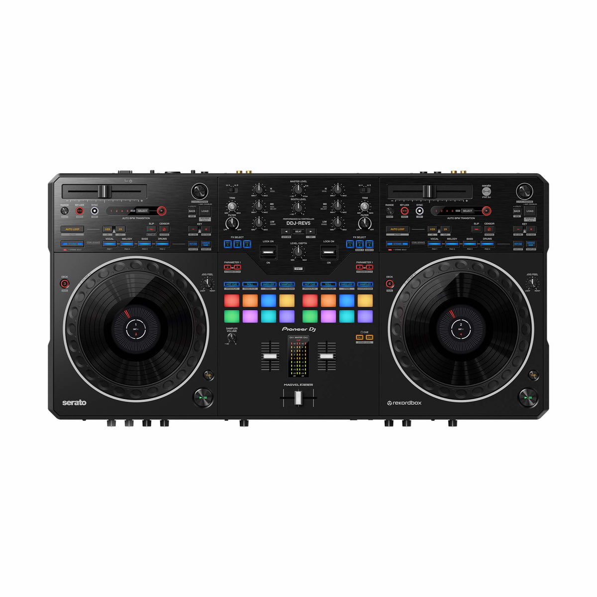 Pioneer DJ DDJ-REV5 DJ kontroleris, valdymo skydelis iš viršaus