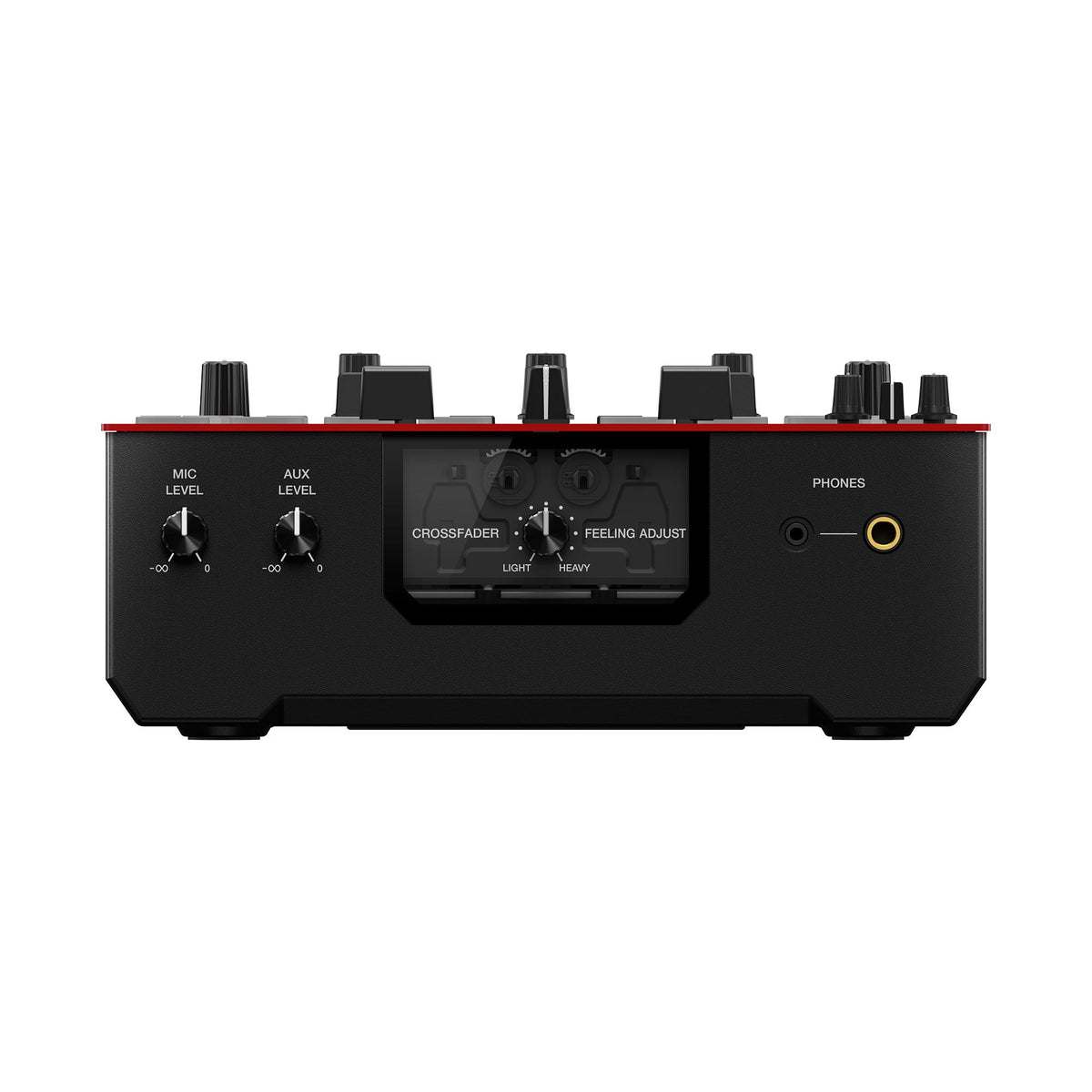 Pioneer DJ DJM-S5 DJ pultas, priekinis skydelis ir ausinių jungtys