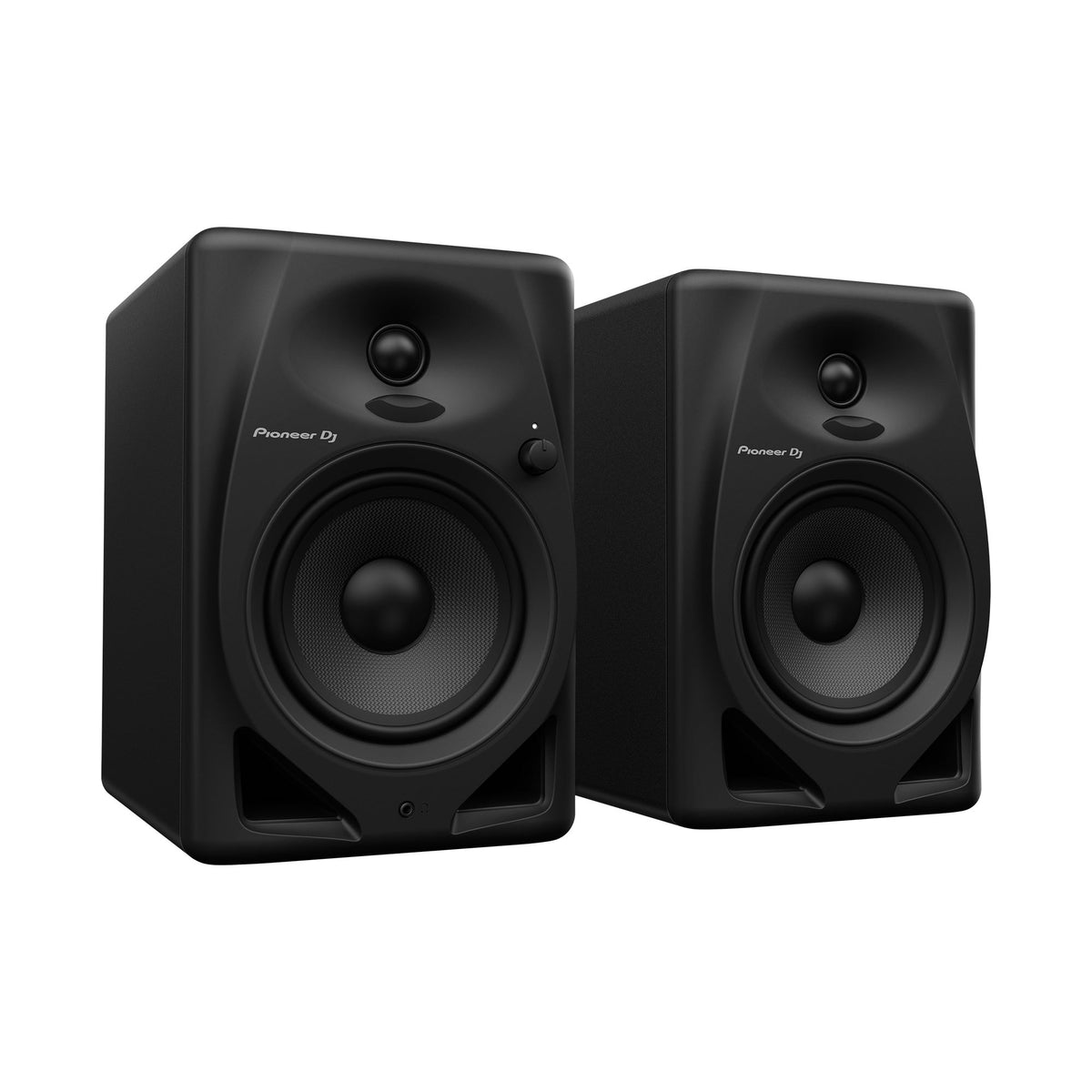 Pioneer DJ DM-50D aktyvios garso kolonėlės, juoda spalva, bendras vaizdas kampu