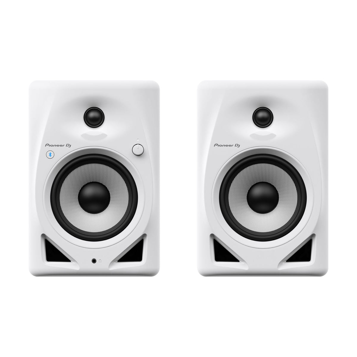 Pioneer DJ DM-50D-BT-W active speakers, front view of the pair