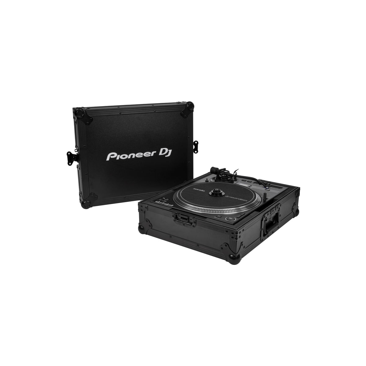 Pioneer DJ FLT-PLX Turntable Flight Case, case interior and removed lid, turntable not included