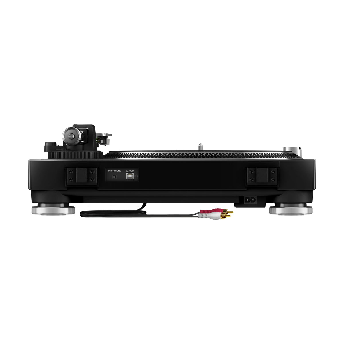 Pioneer DJ PLX-500-K turntable, black finish, rear connections