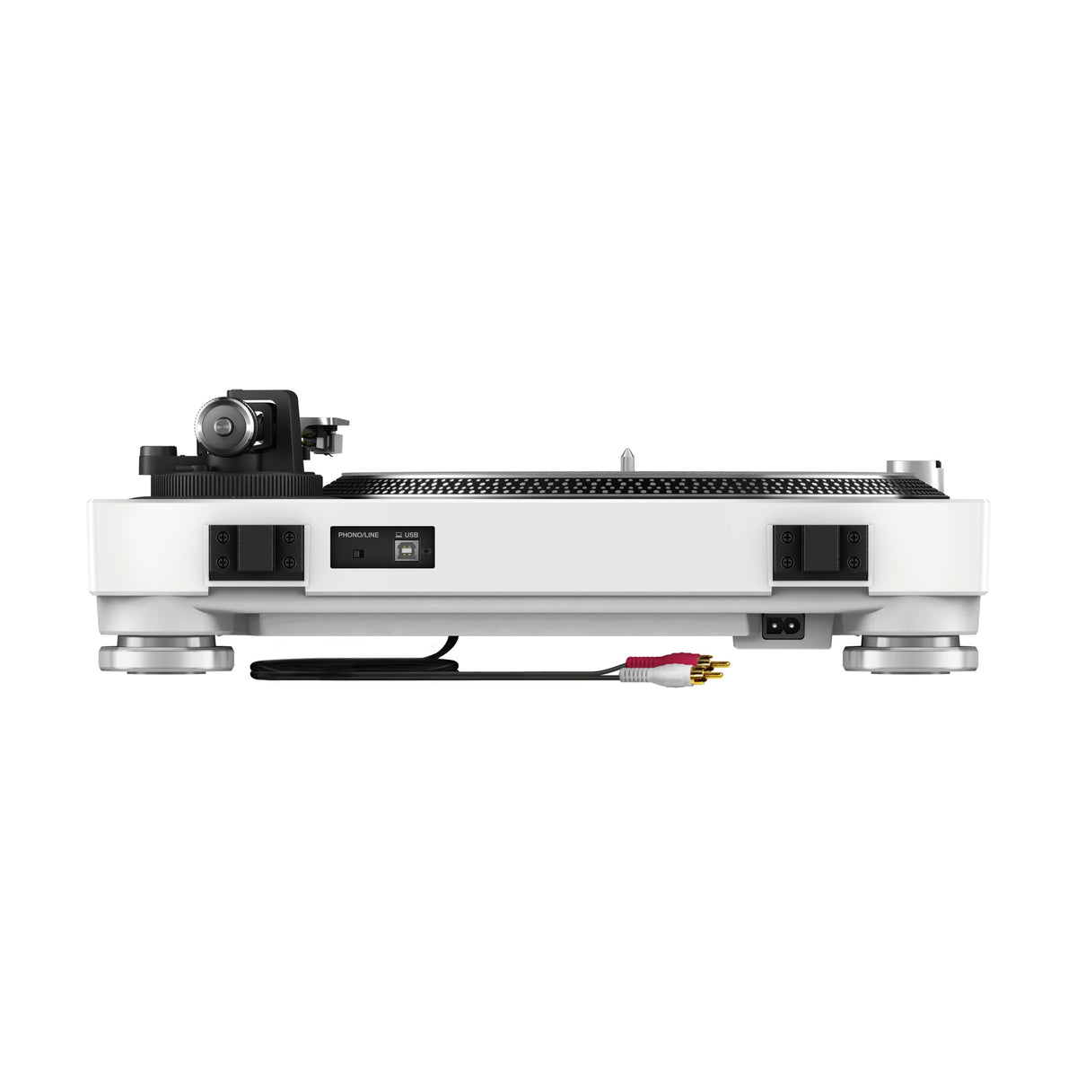 Pioneer DJ PLX-500-W turntable, white finish, rear connections