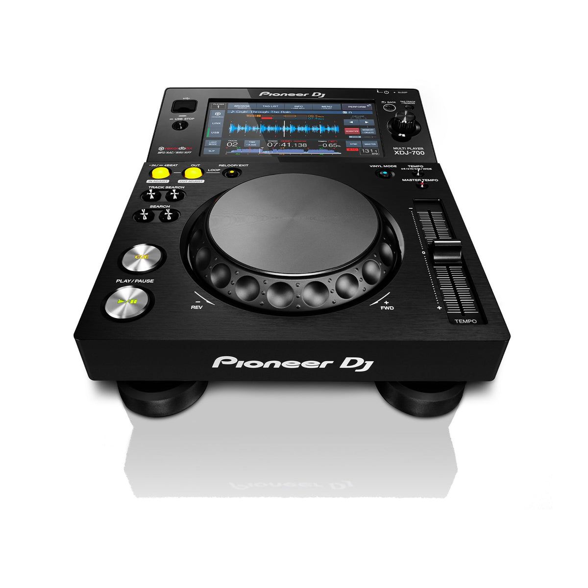 Pioneer DJ XDJ-700 DJ Player with stand, angled overview