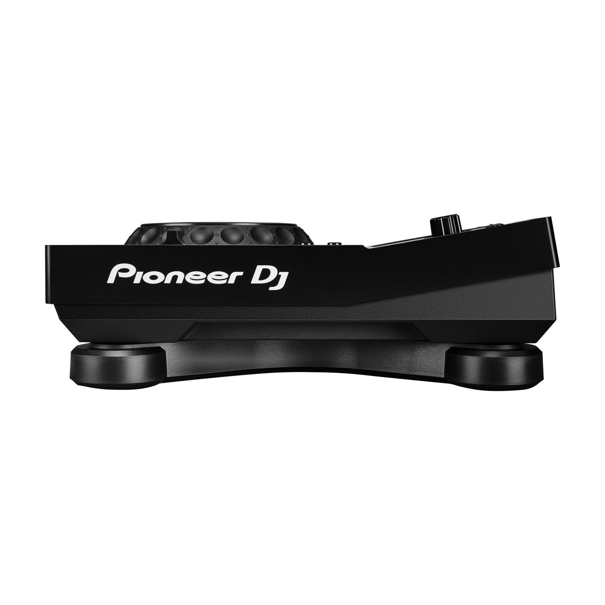 Pioneer DJ XDJ-700 DJ Player, side view with stand