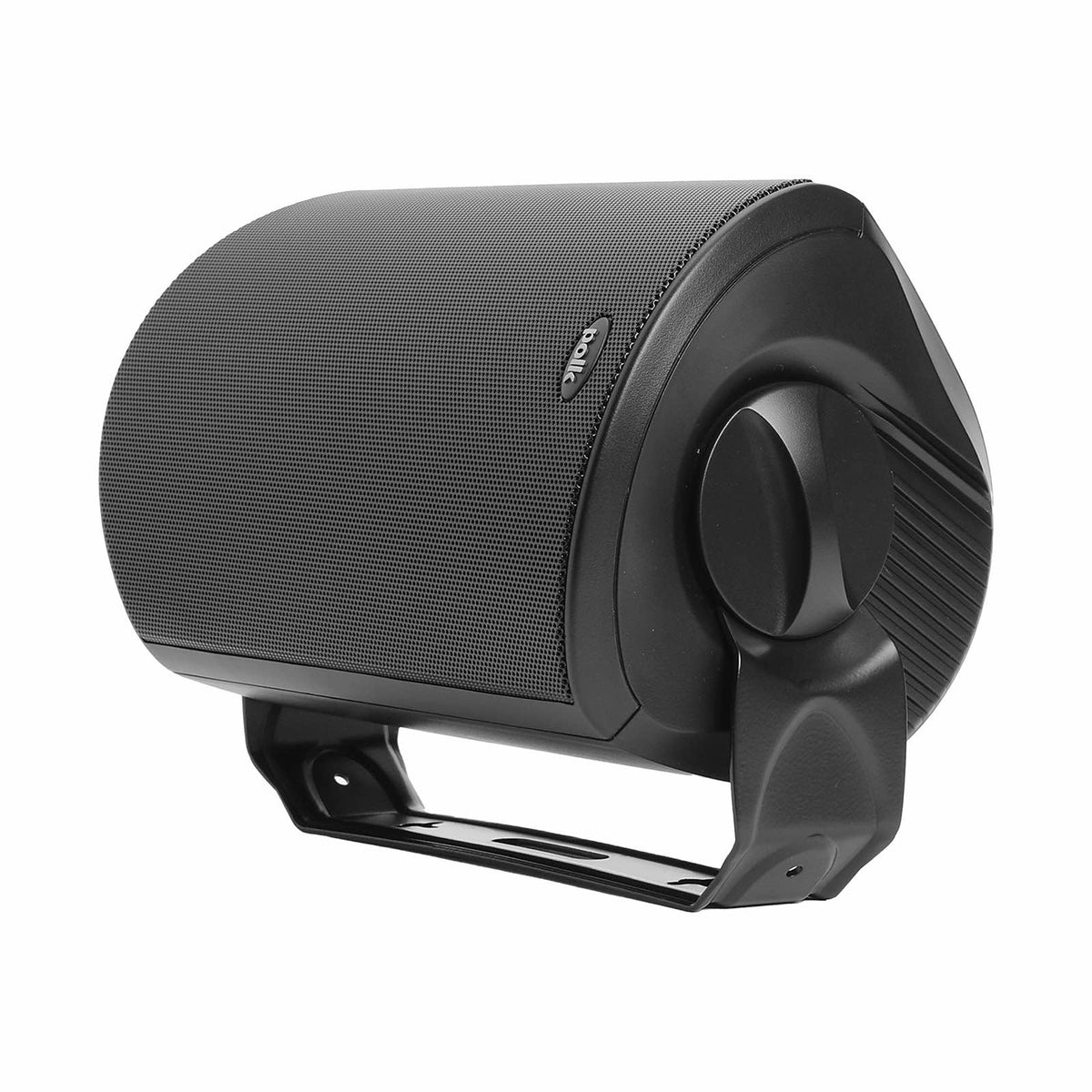 Polk Audio Atrium 5 juodos spalvos lauko garso kolonėlė, šonas su laikikliu
