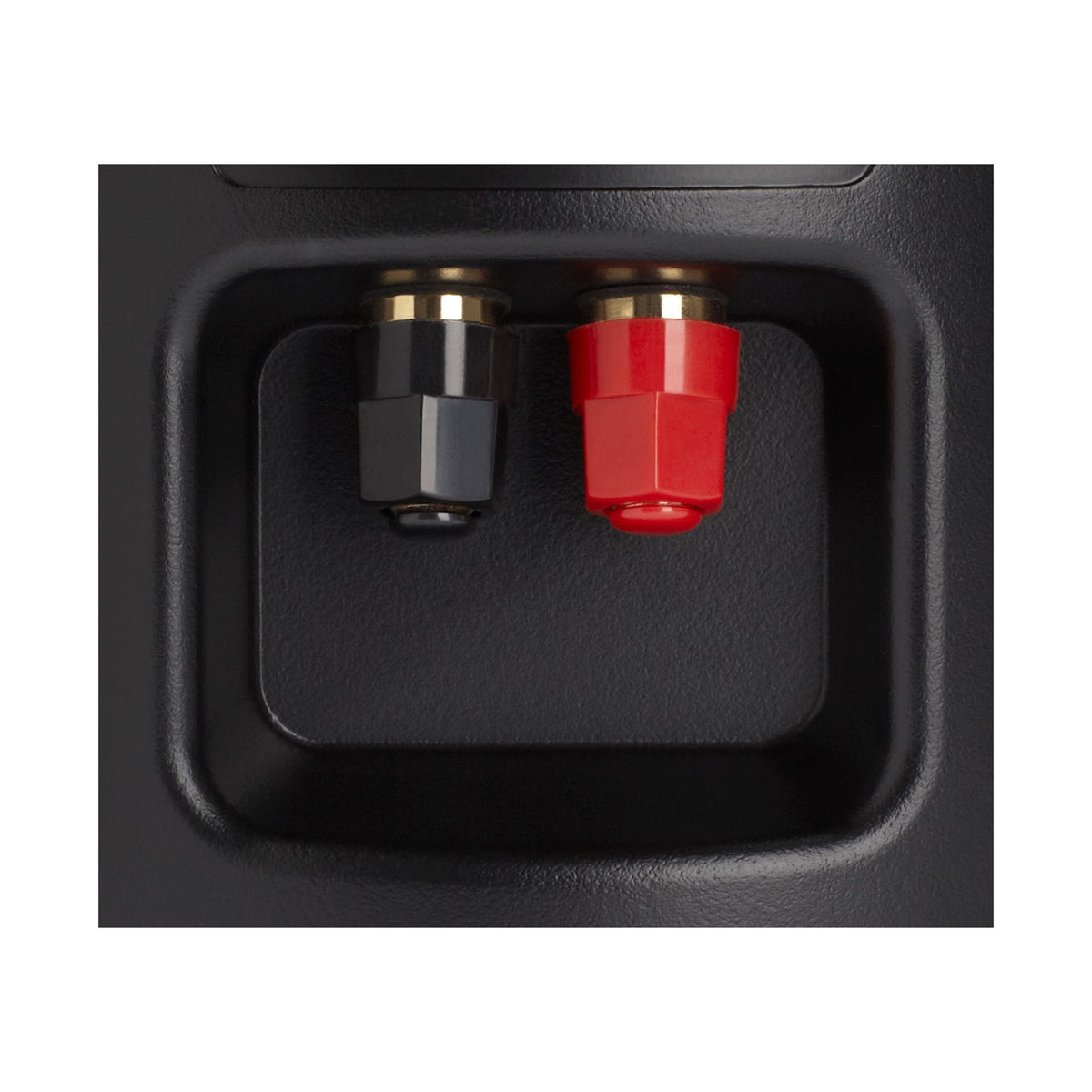 Polk Audio Atrium 6 lauko garso kolonėlė, jungimo terminalų detalė