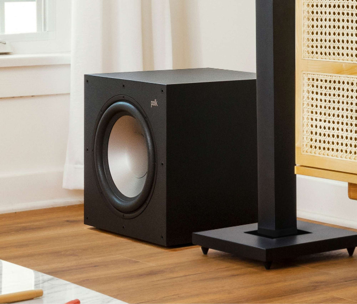 Polk Audio Monitor XT12 powered subwoofer in a home theater