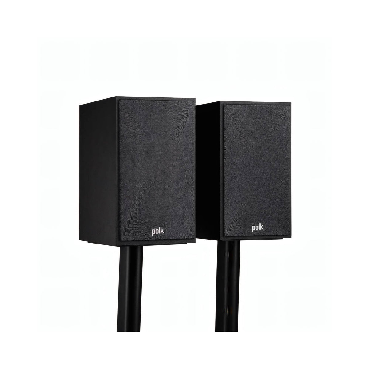 Polk Audio Monitor XT20 kolonėlių pora su apsauginėmis grotelėmis ant stovų; stovai į komplektą neįeina
