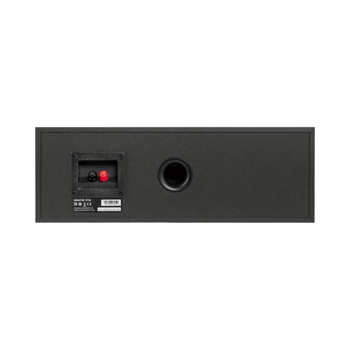 Polk Audio Monitor XT30 centrinė kolonėlė, vaizdas iš galo su jungtimis