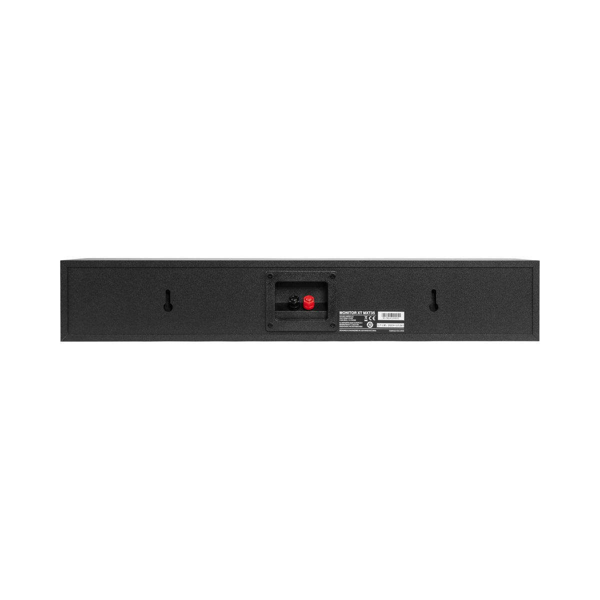 Polk Audio Monitor XT35 centrinė kolonėlė, vaizdas iš galo su jungtimis