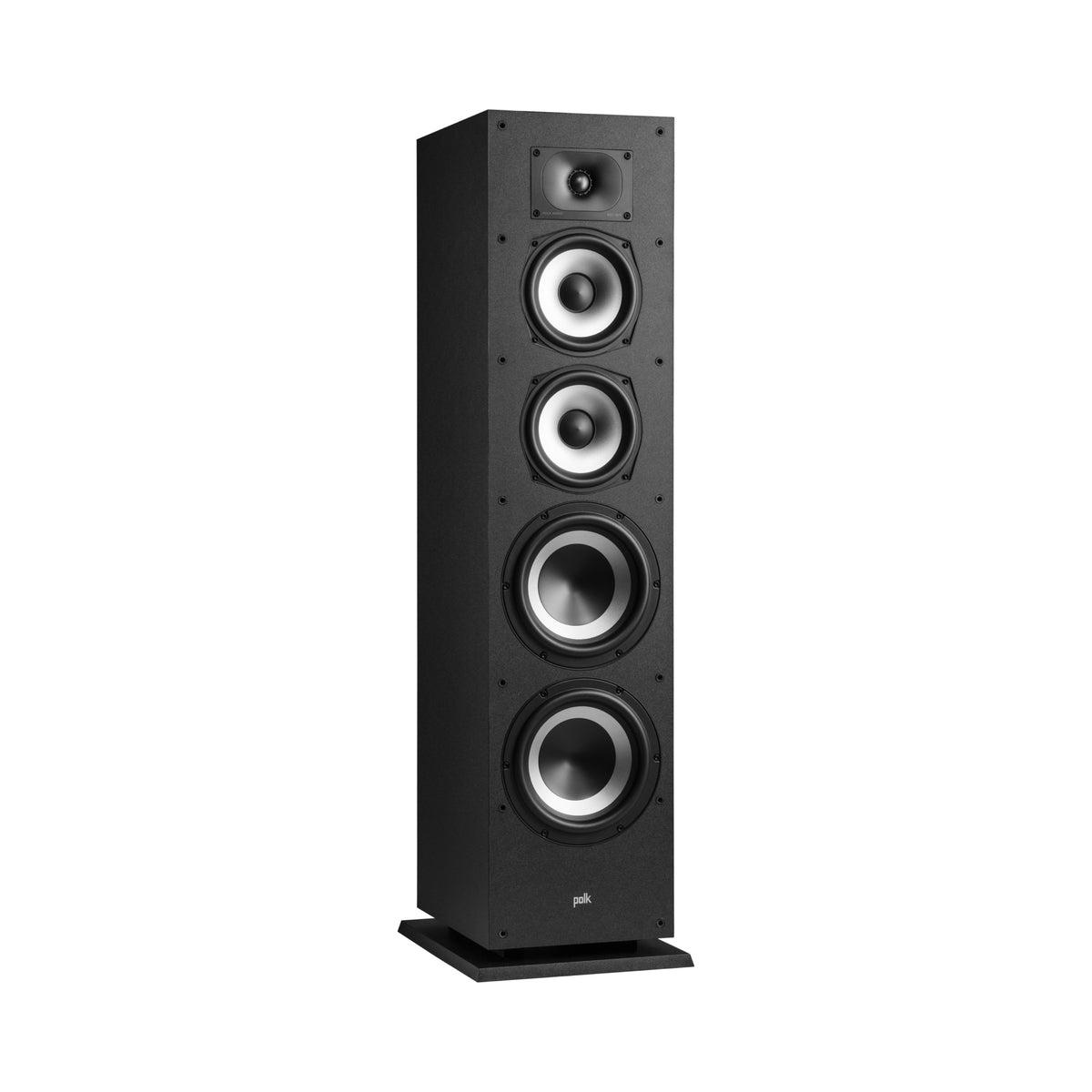 Polk Audio Monitor XT70 grindinė kolonėlė, vaizdas iš priekio kampu, be apsauginių grotelių