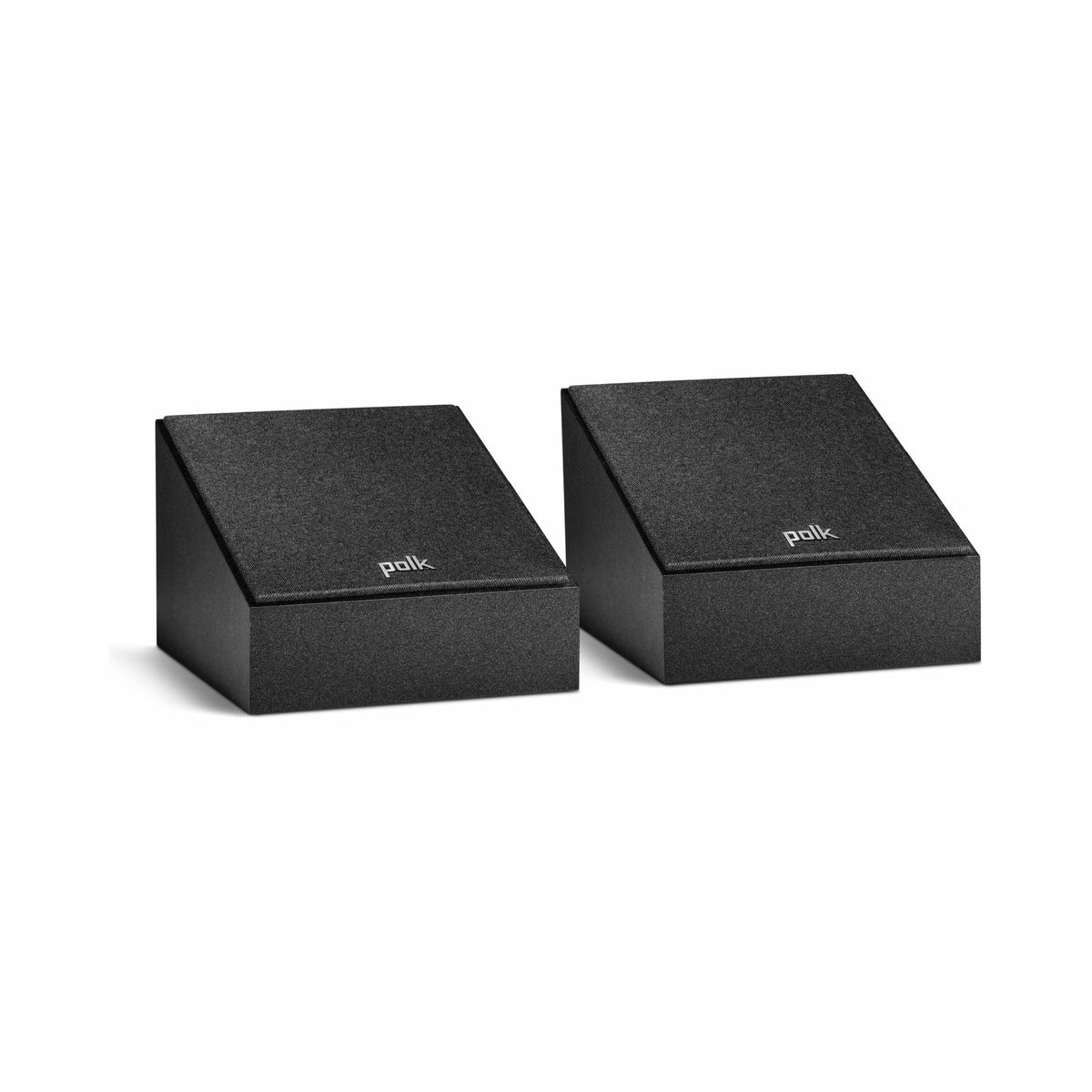 Polk Audio Monitor XT90 aukščio kanalo kolonėlė, vaizdas iš priekio kampu, su apsauginėmis grotelėmis