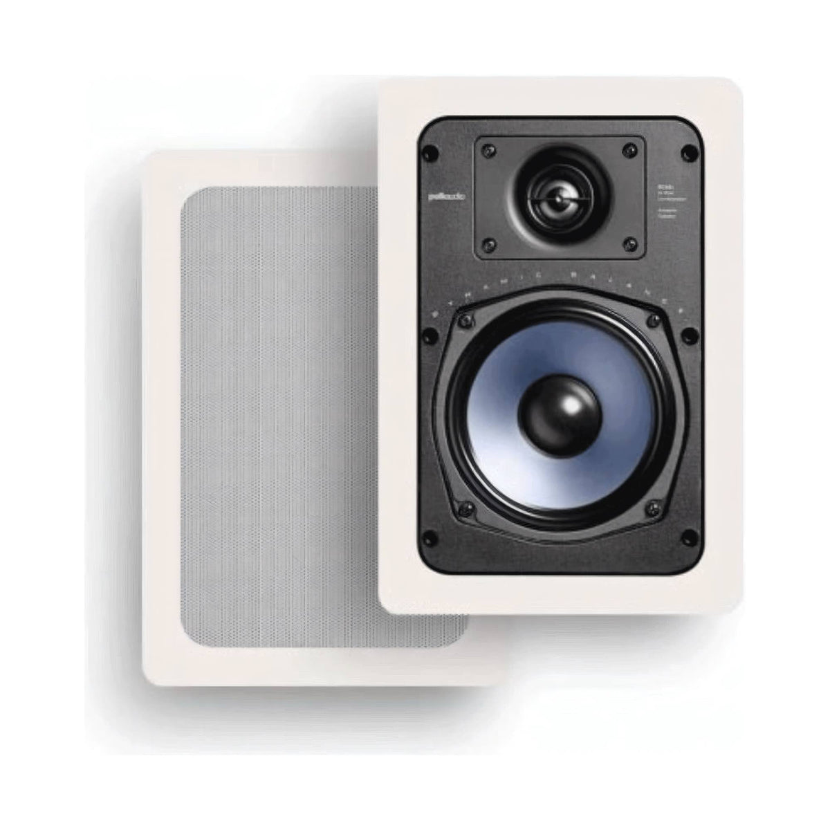 Polk Audio RC55i sieninė kolonėlė, kolonėlė ir baltos grotelės