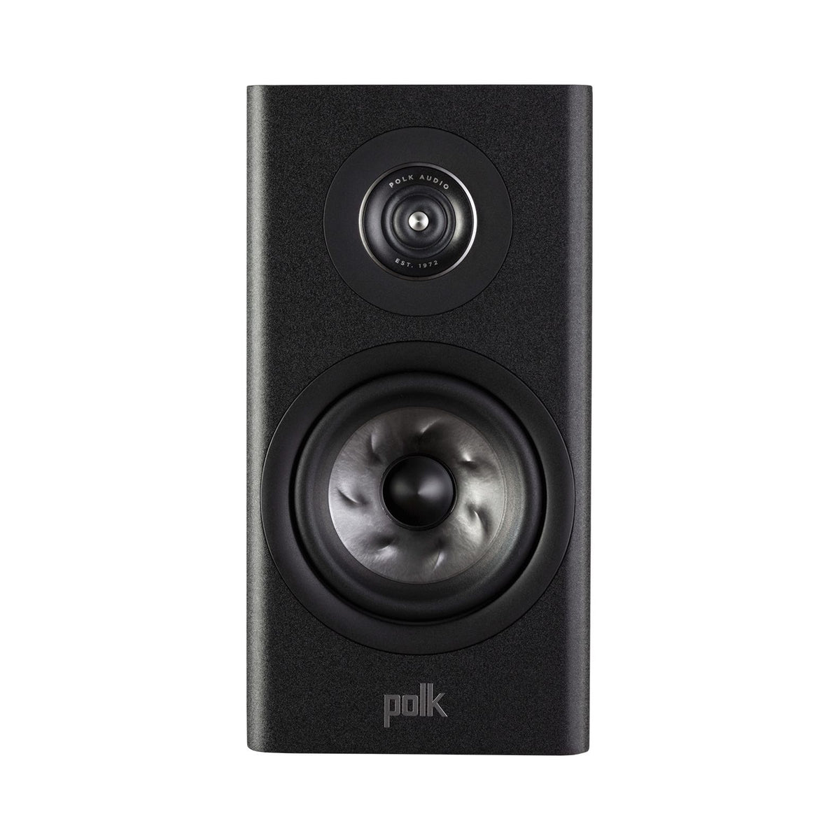 Polk Audio Reserve R100 juodos spalvos lentyninė kolonėlė, priekis be grotelių