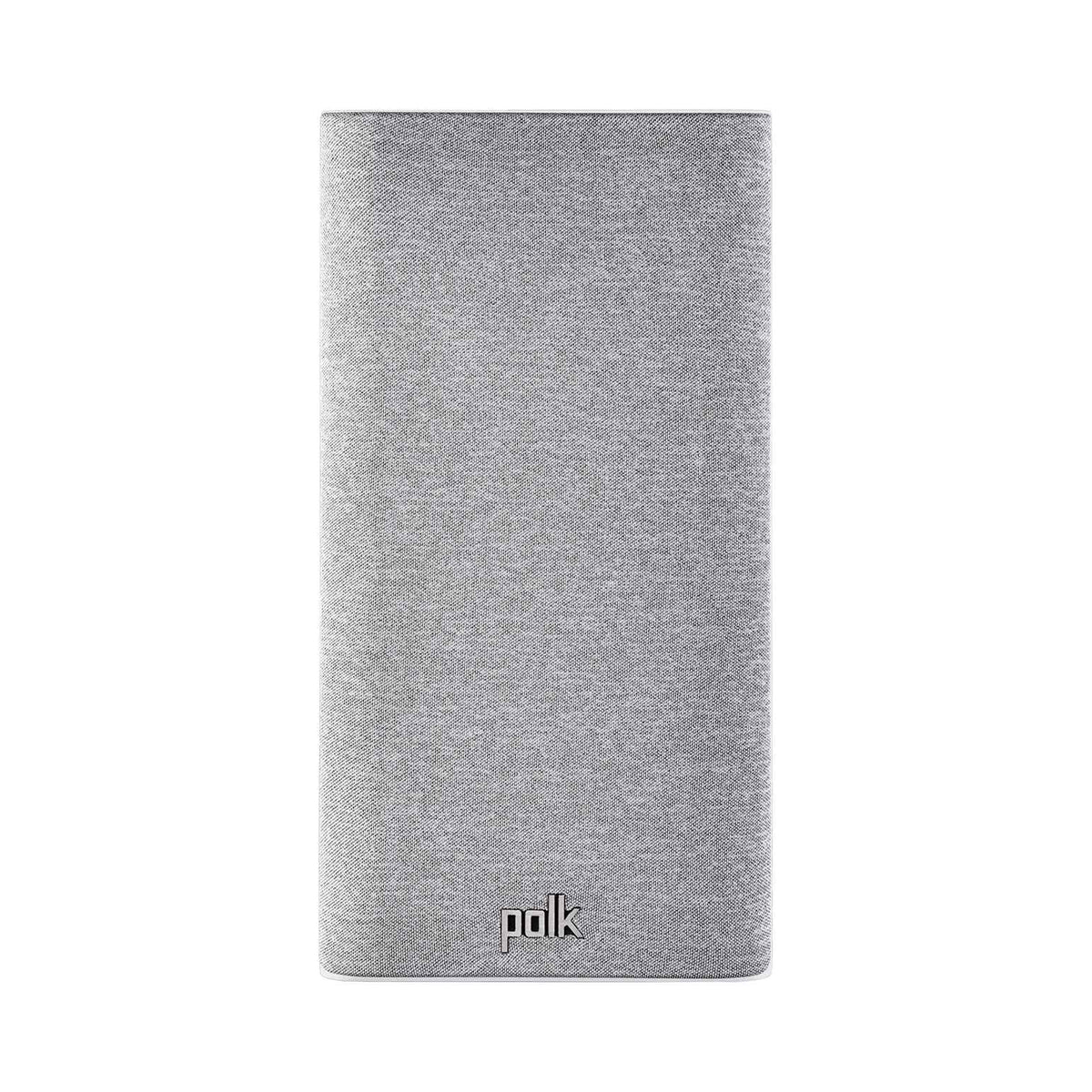 Polk Audio Reserve R100 baltos spalvos lentyninė kolonėlė, priekis su grotelėmis