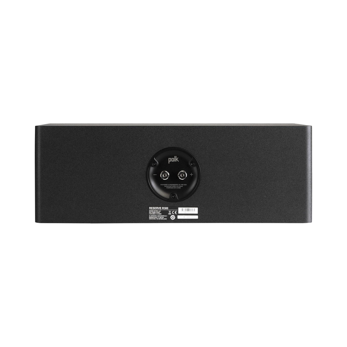 Polk Audio Reserve R300 black center speaker, rear view