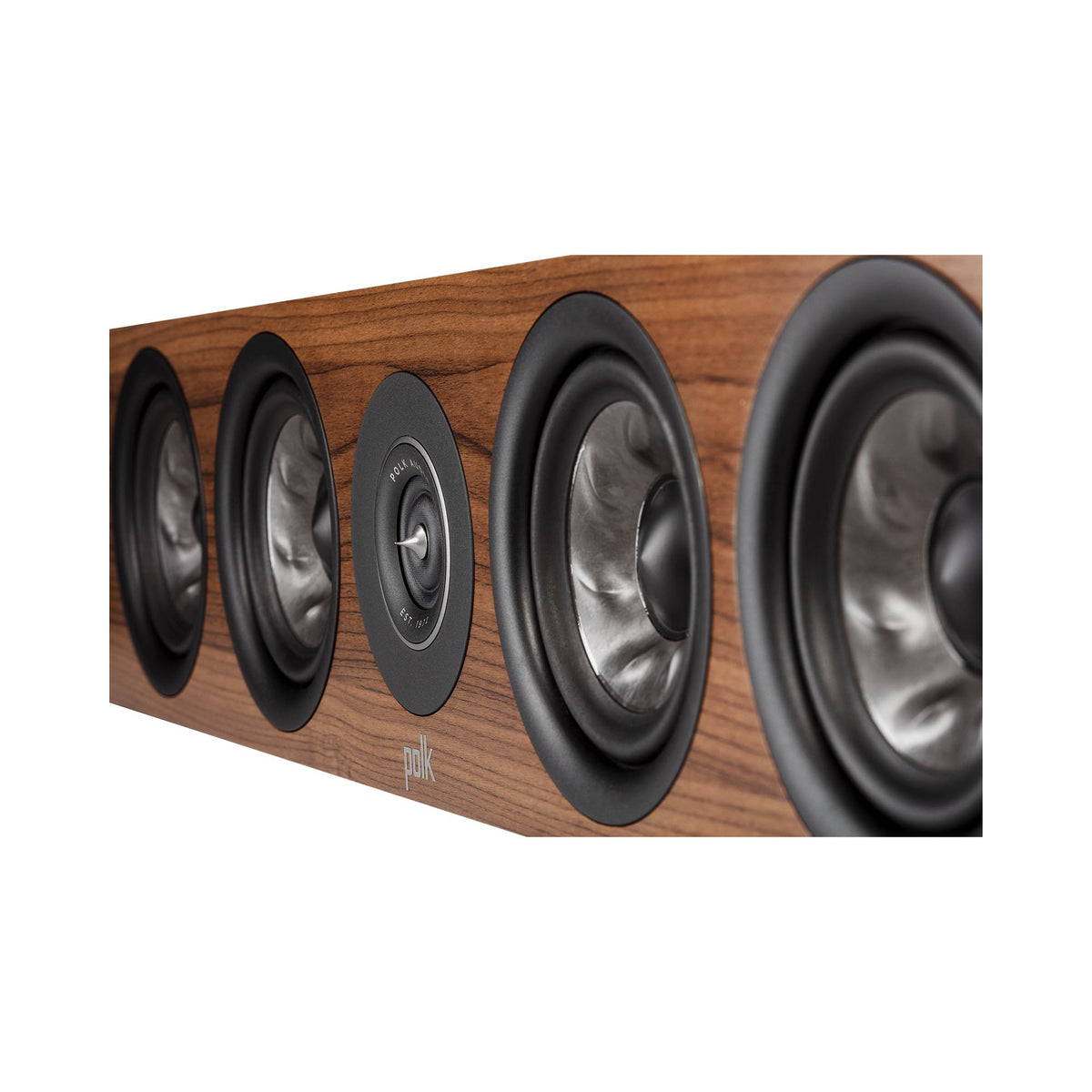 Polk Audio Reserve R350 walnut center speaker, driver detail