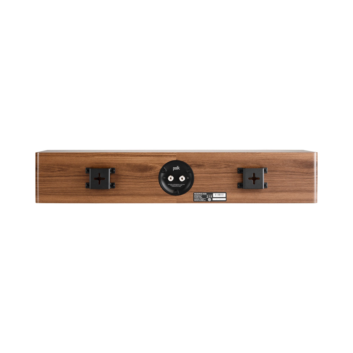Polk Audio Reserve R350 walnut center speaker, rear view