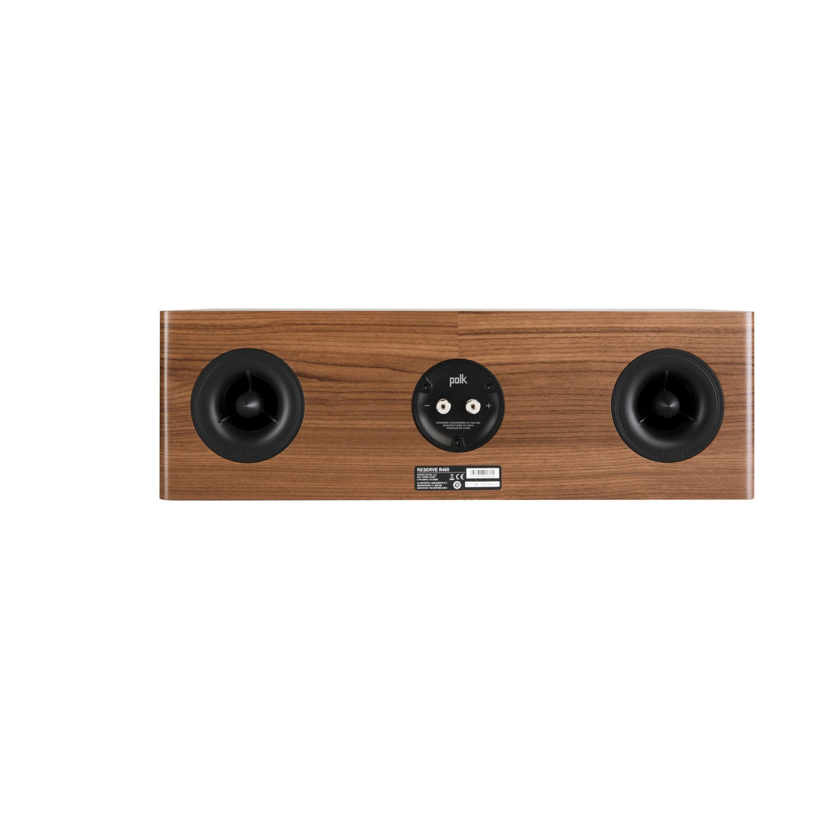 Polk Audio Reserve R400 riešutmedžio apdailos centrinė kolonėlė, galinė pusė