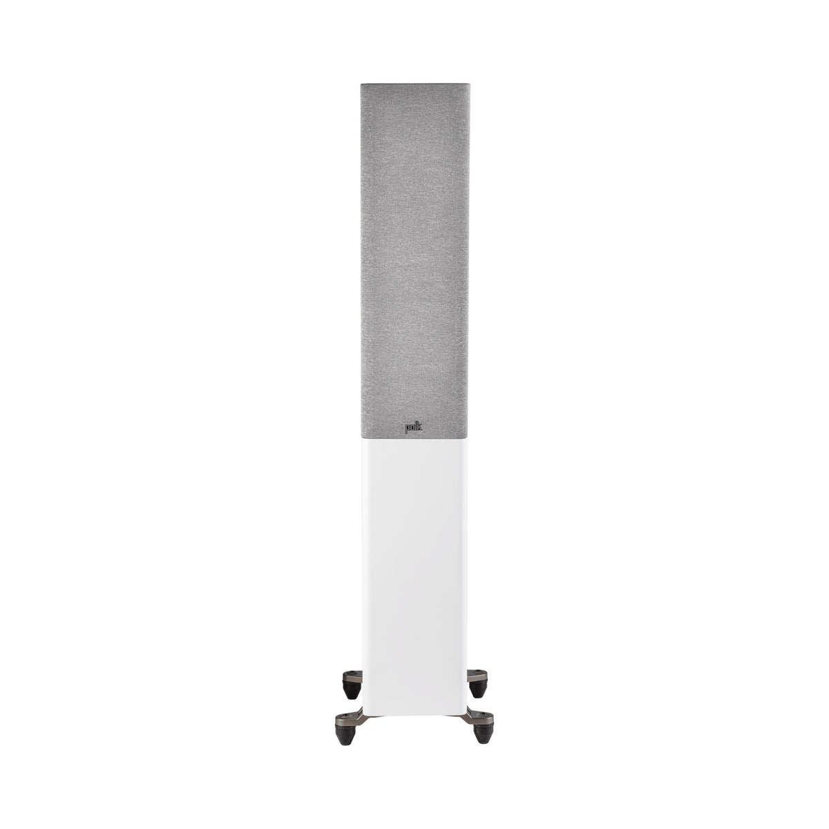 Polk Audio Reserve R500 white floorstanding speaker, front view with grilles