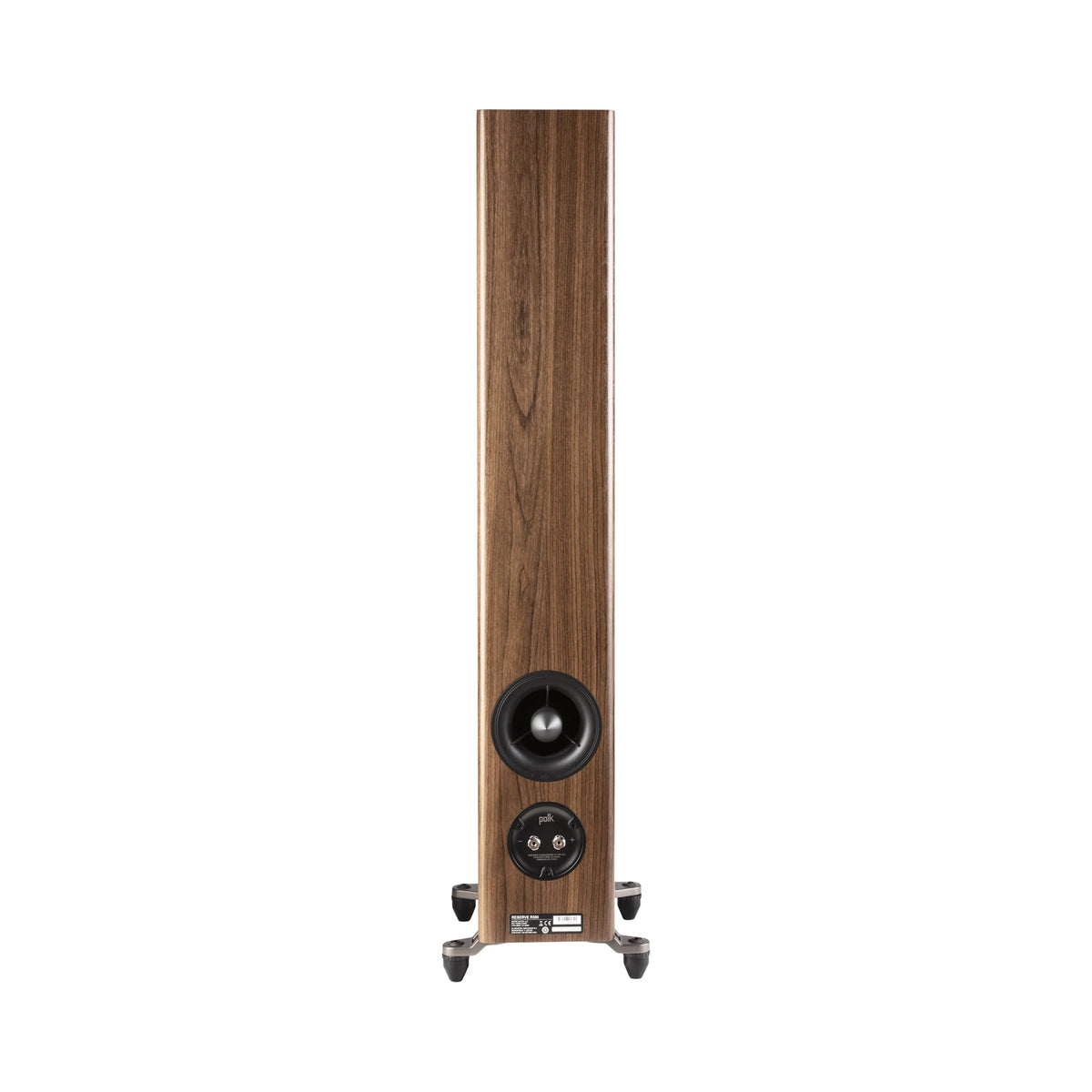 Polk Audio Reserve R500 walnut floorstanding speaker, rear view