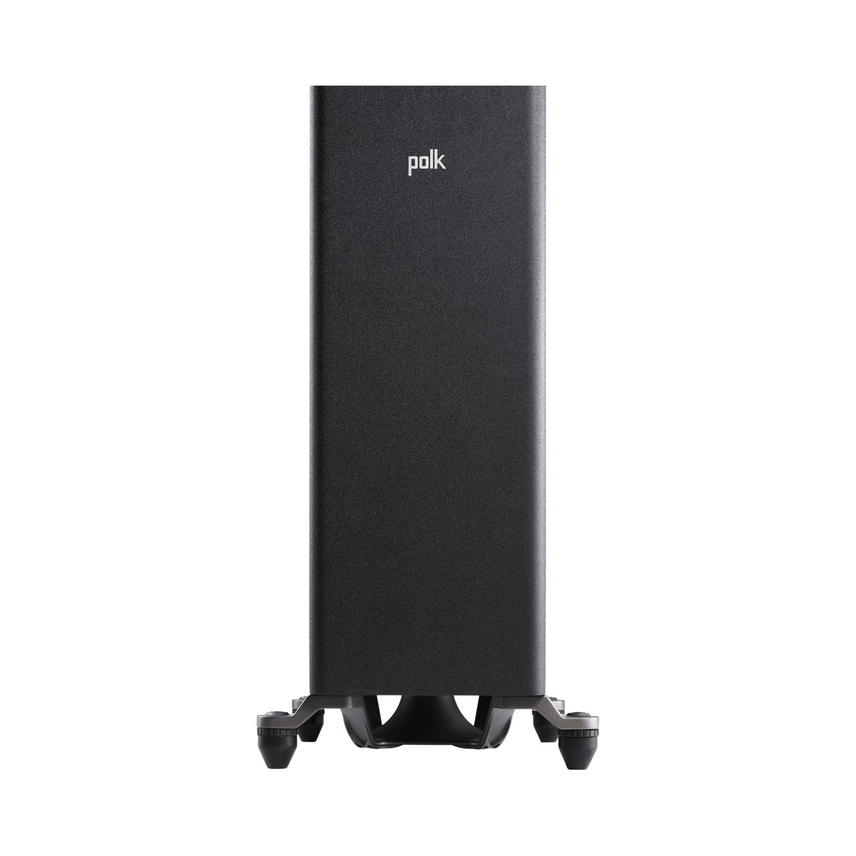 Polk Audio Reserve R600 juodos spalvos grindinė kolonėlė, pagrindo ir „Power Port“ detalė
