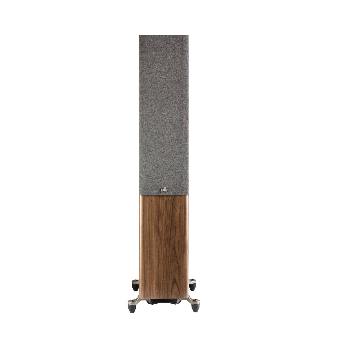 Polk Audio Reserve R600 riešutmedžio apdailos grindinė kolonėlė, priekis su grotelėmis