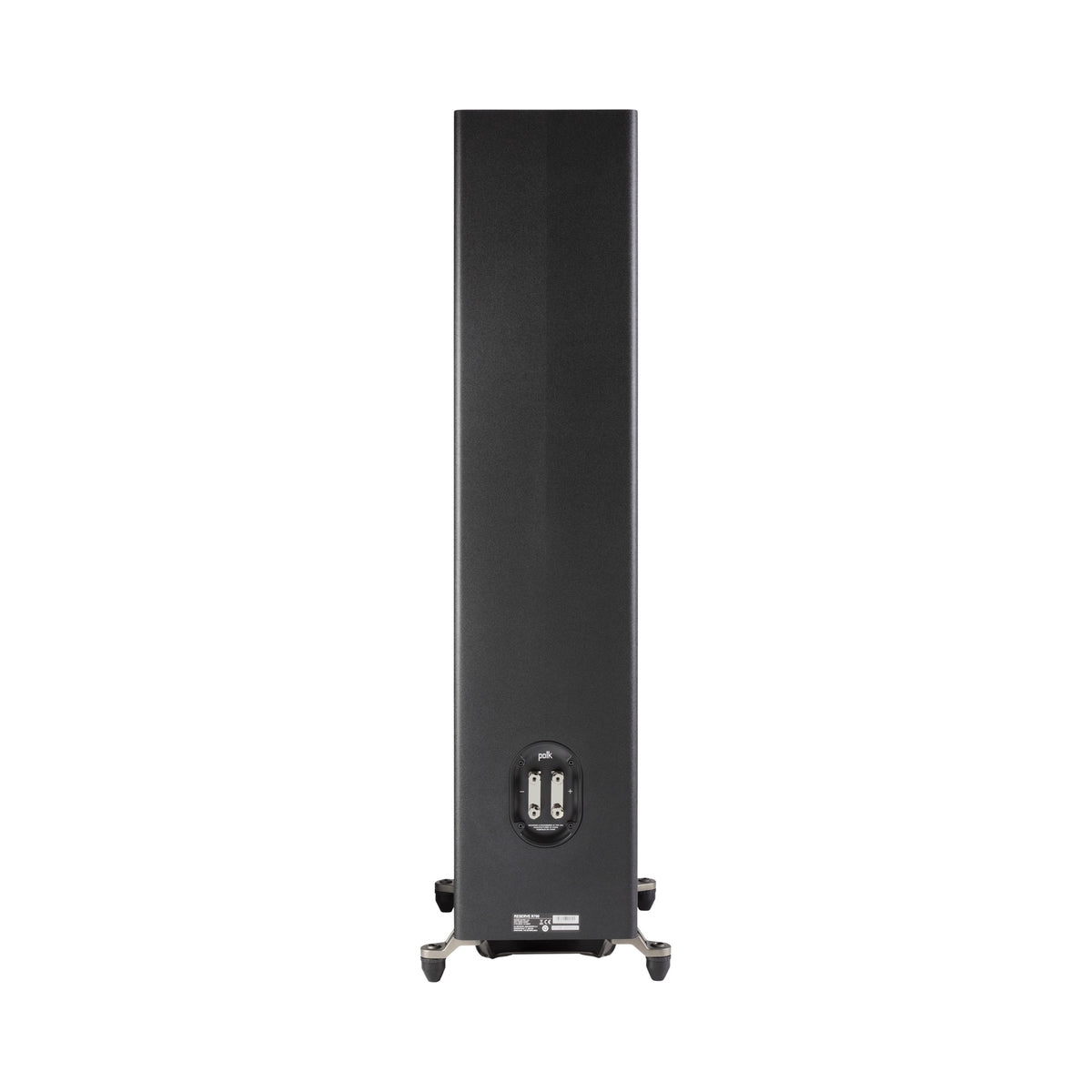Polk Audio Reserve R700 black floorstanding speaker, rear view