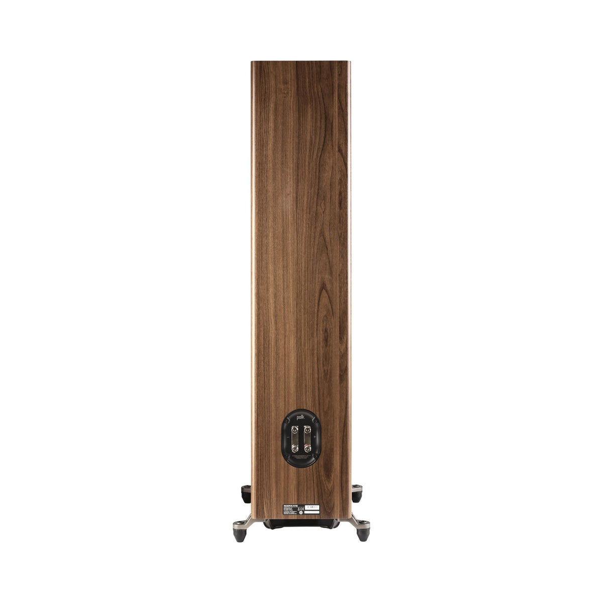 Polk Audio Reserve R700 walnut floorstanding speaker, rear view