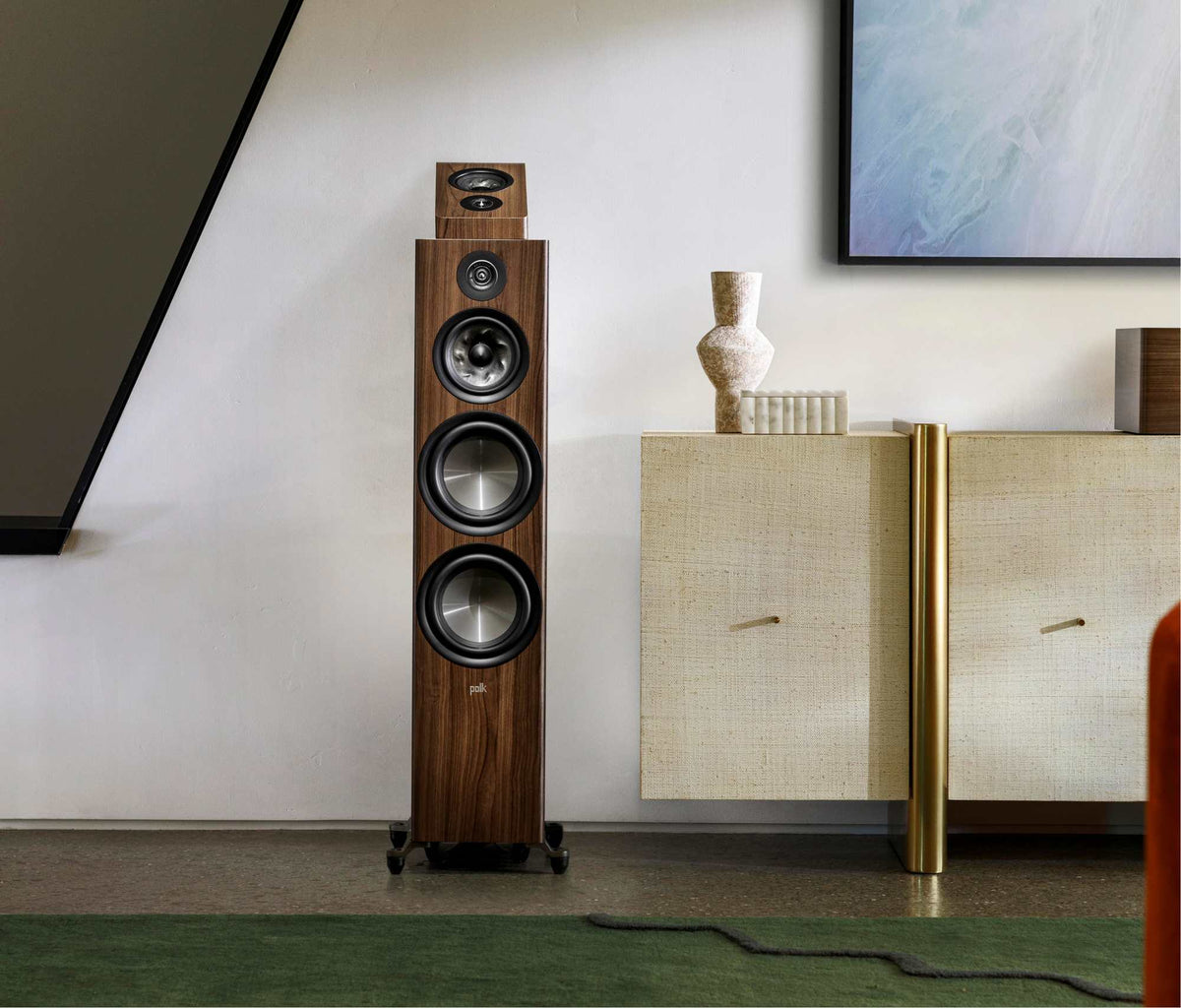 Polk Audio Reserve R700 walnut floorstanding speaker, another room view