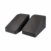 Polk Audio Reserve R900 black height speaker, pair at an angle with grilles