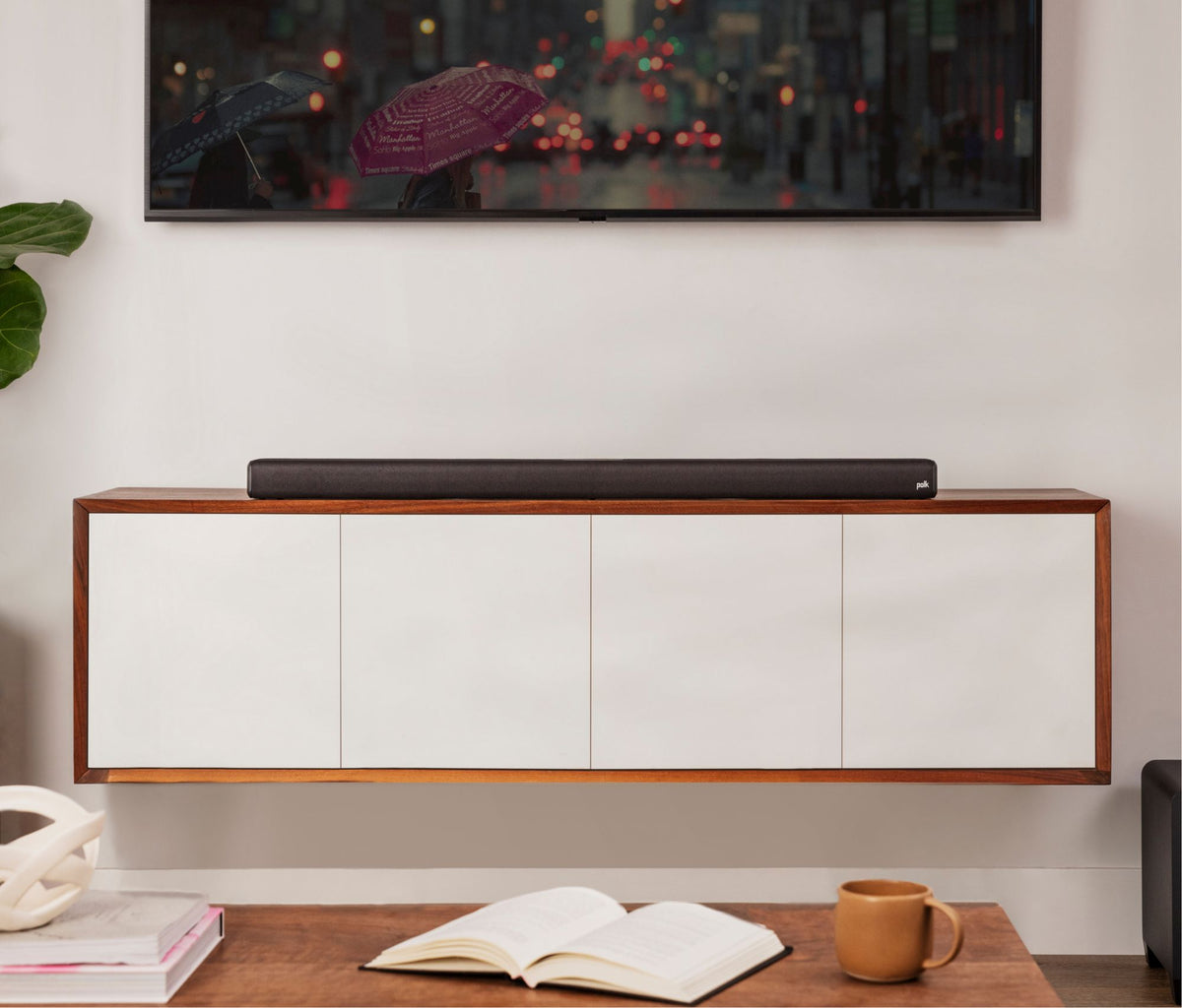 Polk Audio Signa S4 Soundbar System, system in a living room
