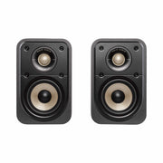 Polk Audio Signature Elite ES10 black bookshelf speakers, front view without grilles
